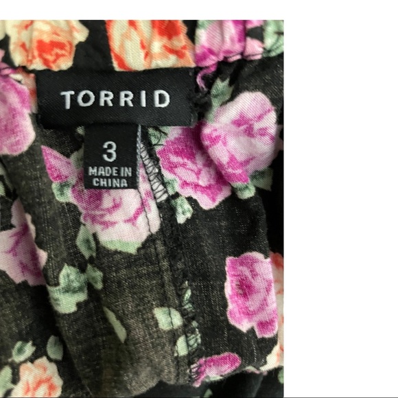 Torrid floral v-neck adjustable straps dress drawstring waist size 3 plus - Picture 11 of 12